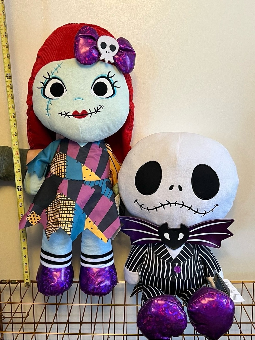 Disney Nightmare Before Christmas Sally & Jack Plush Set - Purple, Black, White